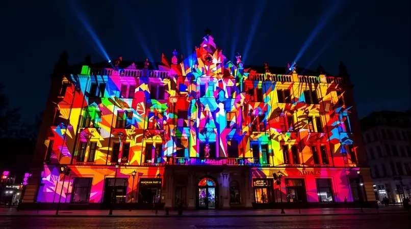 把整栋建筑变成画布，3D投影艺术 - 茶杯狐影视