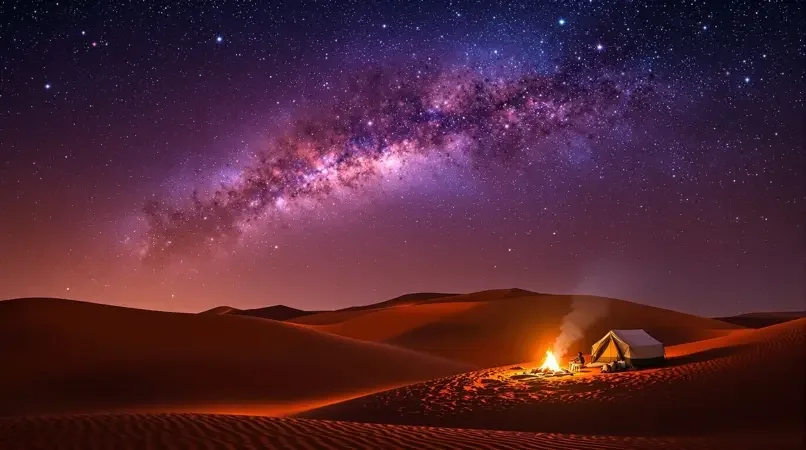 沙漠星空露营，银河就在头顶 - 茶杯狐影视